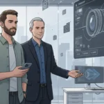 Sebastiaan de With, co-founder of Halide, joins Apple design team, with iPhone camera and photography app icons in the background, symbolizing innovation in smartphone imaging.