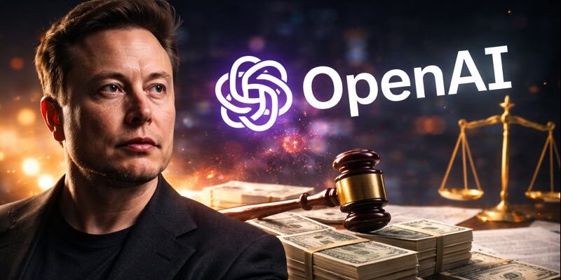 Elon Musk during legal dispute involving OpenAI and Microsoft over lawsuit damages