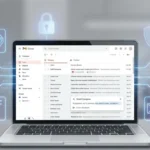 Illustration showing Google's Gmail inbox with AI features highlighting privacy and data analysis concerns