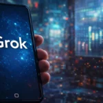 Grok AI chatbot displayed on a smartphone as Indonesia blocks the app over deepfake content