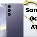 Samsung Galaxy A17 5G smartphone in black showing large display, 5G connectivity, and side fingerprint scanner.