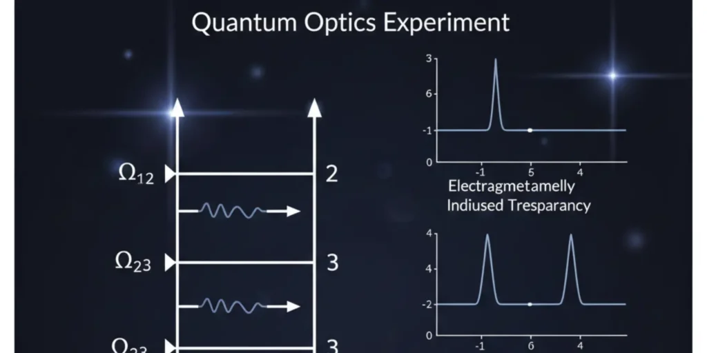 Diagram of a four level ladder atomic system demonstrating quantum frequency mixing and secondary Autler-Townes splitting in light matter interaction