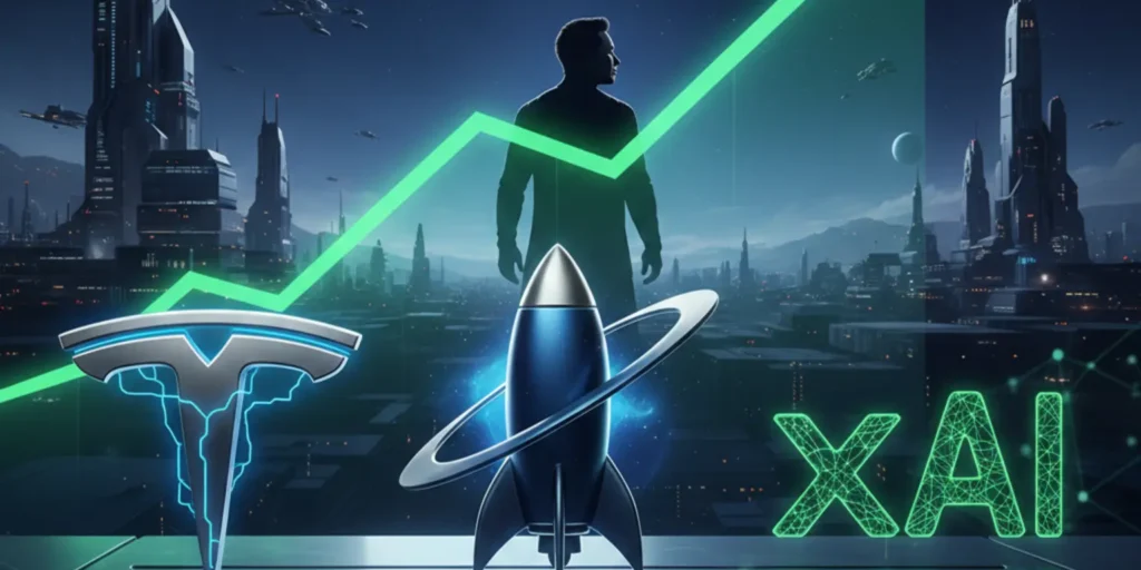 Tesla shares climb following reports of potential merger talks involving SpaceX and xAI