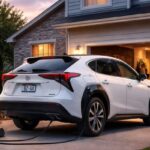 Toyota electric vehicle supplying backup power to a residential home during a power outage