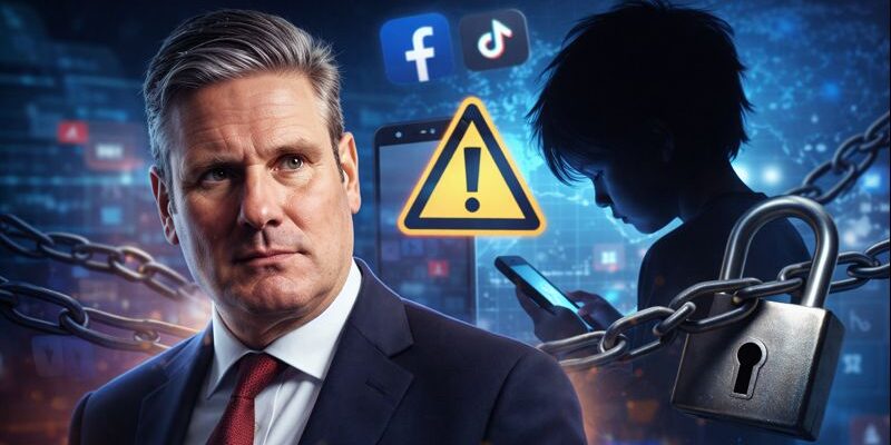 UK Prime Minister Keir Starmer discussing stronger protections for children on social media platforms