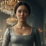 Sophie Baek in Bridgerton season four shown as a ward in Regency England, symbolizing her hidden past and loss of social status