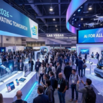 Artificial intelligence showcased at CES 2026 with smart devices, robots, and consumer electronics in Las Vegas
