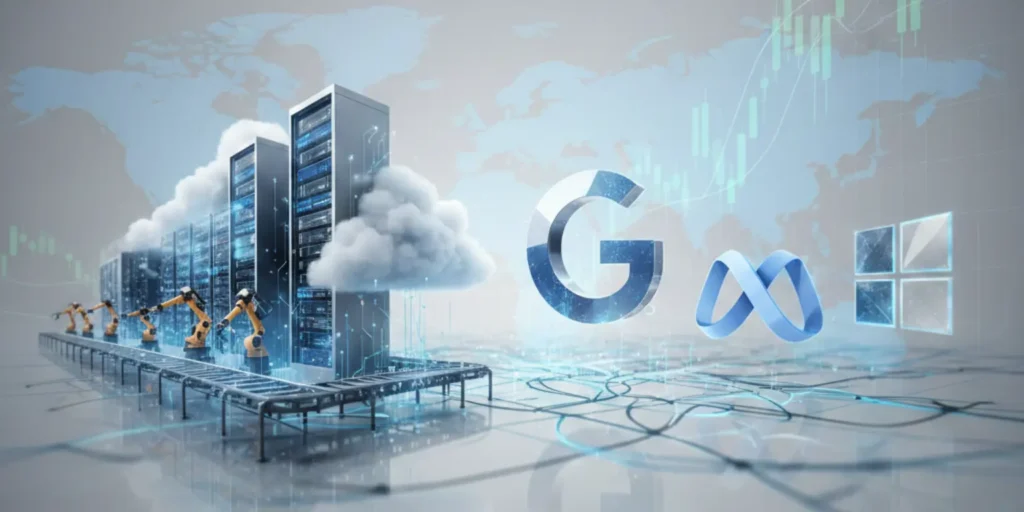 Amazon vs Google Meta and Microsoft stock comparison showing big tech competition, AI investment strategies, and profitability differences