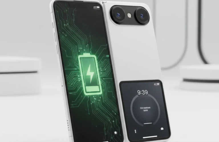 Apple foldable iPhone concept showing redesigned buttons, dual rear cameras, and large internal battery