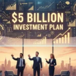 General Catalyst CEO Hemant Taneja speaking at India AI Impact Summit in New Delhi, with digital overlays representing AI, venture capital, and technology investments.