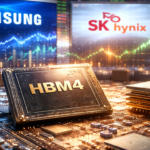 High bandwidth memory chip on circuit board representing Samsung and SK Hynix HBM4 pricing power during AI memory boom