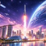 Illustration representing Singapore launching its national space agency and expanding into space technology