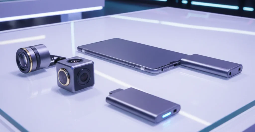 Tecno modular Android concept phone with magnetic camera and battery attachments showcased ahead of Mobile World Congress 2026.