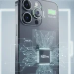 Apple iPhone 18 Pro Max showing large battery, A20 Pro chip, enhanced camera, and sleek modern design