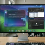 Mac screen showing Claude AI autonomously controlling apps, opening files, and performing tasks with workflow automation.