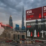 UAE stock market under pressure with real estate and infrastructure sectors declining due to ongoing Iran conflict and investor caution.
