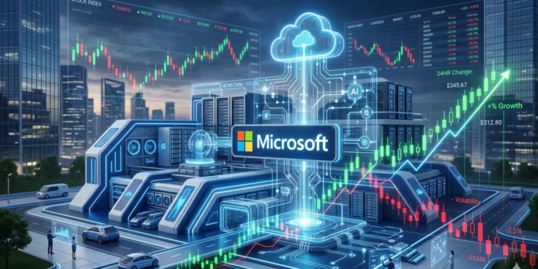 Microsoft stock analysis 2026 showing AI growth, Azure cloud, and market volatility trends