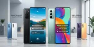 Samsung Galaxy A37 and A57 smartphones showing AMOLED display, camera upgrades, and mid-range design features