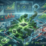 NVIDIA AI chips and global semiconductor trade visuals showing China export restrictions and AI infrastructure growth.