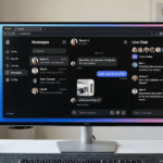 Threads web messaging interface with direct messages and live chat feature displayed on desktop browser screen.