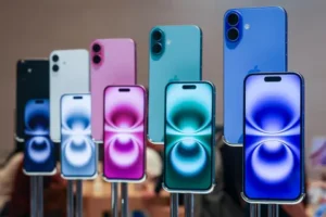 Apple iPhone featuring advanced camera technology alongside iOS updates, developer initiatives, and next-generation wearable innovations.
